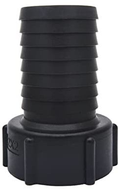 Accesorios de tanque IBC de 2 pulgadas con anillo de sellado, conector de grifo de tanque de agua para manguera de jardín de 50 mm de diámetro interior, piezas de válvula de repuesto (S60 x 6, negro)