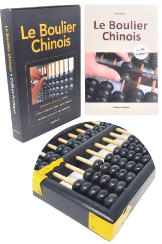 Boulier Chinois avec livre | Coffret éducatif | Boulier Chinois vintage | Idéal pour s'exercer au calcul mental | Coffret cadeau | Chine | Mathello®