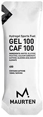 MAURTEN Gel 100 CAF100 Energy Gel - 12-Pack of 40g - 25g Carbohydrates & 100mg caffein per serving - Stomach-Friendly patented Hydrogel Technology for endurance sports- Free of Color or preservatives