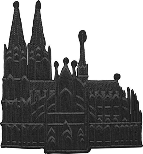 Makotex Bügelbild Kölner Dom Applikation Karneval Kostüm Fasching Köln Schwarz