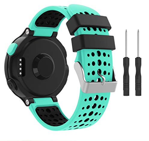 Syxinn Kompatibel mit Armband Forerunner 235 Armband, Weiches Silikon Ersatz Uhrenarmbänd Einstellbar Uhrenband für Forerunner 235 Lite/735XT/230/220/620/630