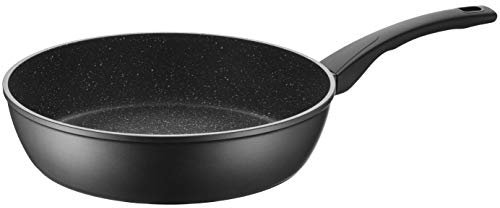 MÄSER 931594 Serie Leonis, Beschichtete Schmorpfanne 28 cm, hohe Bratpfanne mit hochwertiger Antihaft Versiegelung, geeignet für Induktion, Aluminium, schwarz