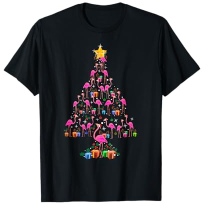Arbre de Noël mignon flamant rose T-Shirt
