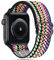 OHCBOOGIE Dehnbares Solo-Loop-Armband, kompatibel mit Apple Watch-Armbändern, 42 mm, 44 mm, 45 mm, 49 mm, verstellbar, dehnbar, geflochten, Nylon, Boho, Boho-Regenbogen