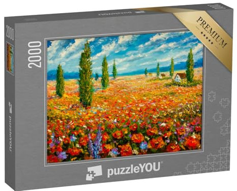 puzzleYOU: Puzzle 2000 Teile „Ölgemälde Einer Blumenwiese von Claude Monet“ – aus der Puzzle-Kollektion Gemälde, Künstler, Ölbilder