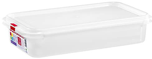 COM-FORT HOUSE - Tartera rectangular para comida reutilizable con tapa, apto para microondas, lavavajillas y congelador. Medidas: 325x176x65 2,8L, Pakc de 3 unidades