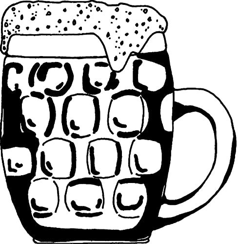 'Barrel Glass Beer' Rubber Stamp - Unmounted Design for Crafting & Scrapbooking, A7 (RS00038952)