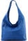 modamoda de T155 Damen Leder Shopper Schultertasche Large handmade in Italy, Farbe:Signalblau