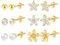 Gold Ohrstecker Set für Damen Mädchen, 6 Paar Gold 925 Ohrstecker Ohrringe Kleine, 14k Vergoldet Zirkon Ohrringe mit Schmetterlings Blume Kugel Diamant Ball Herz Perle Ohrstecker