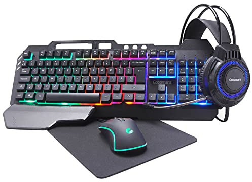 4-in-1 Gaming PC Bundle - Includes Headset Keyboard Anti-Slip Mouse Mat - The Gift For Any Gamer
