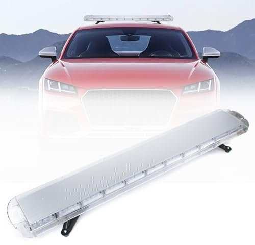 biniliubi Gyrophare Barre Lumineuse 96 LED Balise Avertir, RéPonse Stroboscope Universel Orange Avertissement Gyrophare Voyant DC12-24V, Barres D'éclairage Automobile