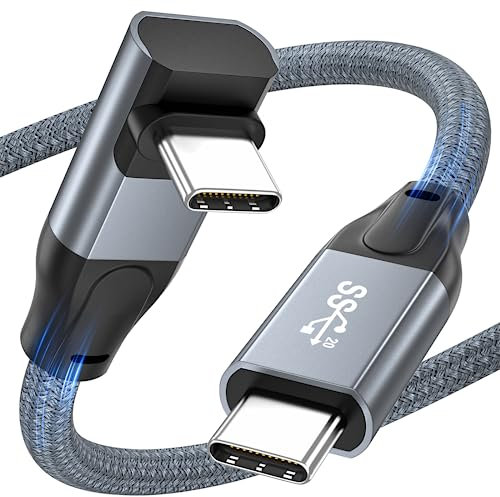OHBUYAGN USB C to USB C Charger Cable 100W Fast Charging, 20Gbps USB3.2 Gen2x2 Cable Right Angle, Support 5K/4K@60Hz Compatible with MacBook Air/Pro, iPad Pro/Air Samsung Galaxy S23 S22 A53 1.5M