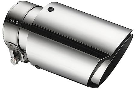Motorrad-Endschalldämpfer Für Akrapovic Auto Schalldämpfer Spitze Auspuffanlage Universal Gerade Silber Dekoration Auspuffrohr Schalldämpfer Edelstahl Auspuffrohr (Size : 54mm-76mm)