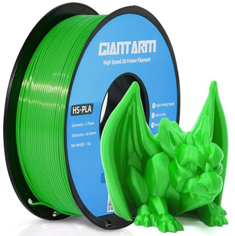 GIANTARM HS-PLA Filament 1,75 mm, PLA-Filament für Hochgeschwindigkeits-3D-Druck, schnelle Aushärtung, bessere Liquidität, 1 kg Grün