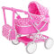 Dolly Tots Junior Puppenwagen Rosa mit Polka-Dots | Spielzeugwagen mit Tasche & klappbarem Verdeck | Stauraum unter dem Wagen | Puppenzubehör ab 3 Jahren