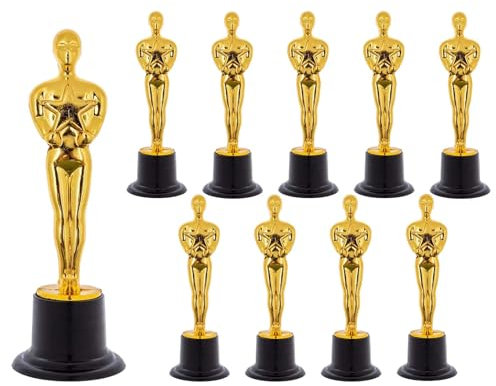 EULAPGOE 10 Stück Goldene Trophäenstatuen, Trophäen aus Plastik, Party-Feiern, für Preisverleihung, Partypreise, Sportfeier(Gold)