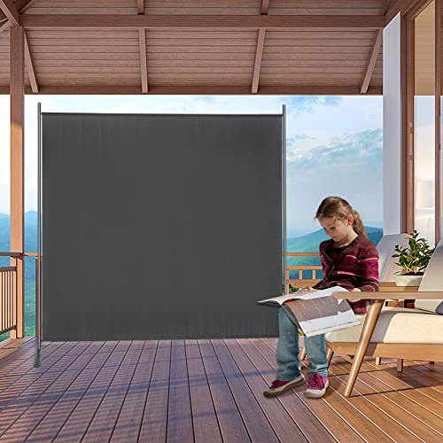 CEEDIR Raumteiler Trennwand 185 x 180cm 1-teilig Paravent Balkon Sichtschutz Stellwand Außen Verstellbar Sichtschutzwand klappbar mit Kabelbinder und Nägel für Balkon Büros Flexibilität Anthrazit