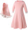 Mit Kinderkleid Baby islamische Ärmeln Lange Stickerei Lange Abaya Hijab Moslems Mädchen Kleidung & Rock Bunter (A-Pink, 5-6 Years)