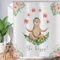 ASDCXZ Rideau de Douche drôle 120x200 cm, drôle d'arbre Loutre Yoga Rose Fleurs Feuilles Tropicales Vertes Lavable Rideaux de Douche Textile imperméable Rideau de Bain pour Baignoire avec 8 Crochets