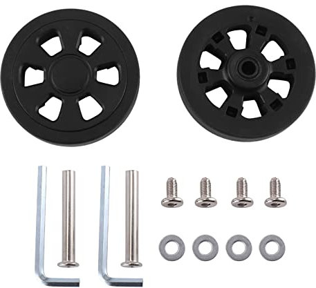 Oikabio Ersatzrollen für Gepäck, 60 mm x 12 mm, verschleißfest, halbe , PU, für Koffer, Paar, Schwarz