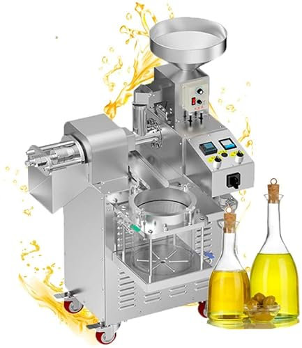 Frantoio per olio d'oliva, può spremere olive intere, frantoio a vite automatico per frantoio per uso domestico, frantoio per olio automatico da 2200 W, con filtro a vuoto, set aggiuntivo di camera d