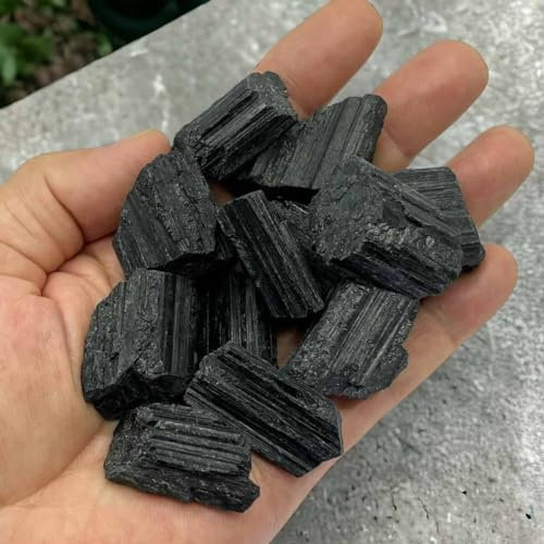 arana's - Turmalina en bruto 250 gr piedra natural calidad AAA de 2 a 3 cm - Cristales y piedras naturales curativas - Mineral proteccion electromagnética - Decoracion del hogar (250gr)