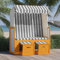 Strandstuhl Verstellbare Rückenlehne XXL für 2 Personen Gartenliege Deckchair PE Geflecht Strandstühle Rattan Garten Wintergarten Terrasse Grau und Weiß