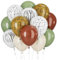 Luftballons Grün Beige Weiß Ballons Salbei Grüner Kaffee Luftballon Tierdruck für Dschungel Safari-Löwe Geburtstag Party Dekorationen 12ZOLL Grün Weiß Helium Latex Ballon Babyparty Dekor