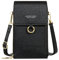 LOIJMK Umhängetaschen Für Damen Nylon Damen Crossbody Geldbörsen Frauen Lässige Umhängetasche Verstellbarer Riemen Umhängetasche mit sichtbarem Handyfenster Osterhasen Taschen (Black, One Size)