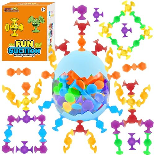 48 Pièces Jouets à Ventouse Silicone,Jouets de Bain pour Enfants,Jouets à Ventouses pour Le Bain pour Baignoire Montessori à partir de 3 Ans