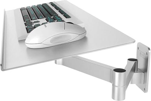 Wrobelax Wall Mount Keyboard Arm, Keyboard/Mouse Arm Mount Tray Horizontal Rotation 236°, Turn Up And Down 137°, Turn Around 360°, Turn Left And Right 180° Keyboard Platform - Wall Mountable