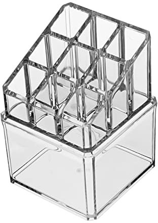 CANIGHT 1pc Acrylic Lipstick Organizer Box Transparent Multi-functional Cosmetic Storage Holder Compartments for Dresser Counter Makeup Organizer for Home Use