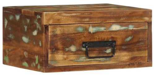 vidaXL Wand-Nachttisch Altholz Massiv, schwebender Nachttisch, Nachttisch, Nachtschrank, Wand-Nachtschrank, Wandschrank, Schlafzimmermöbel