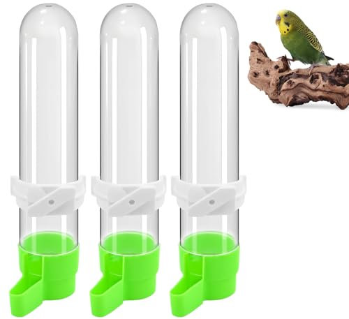 3 Stück Automatischer Wellensittich Futterspender für Vogeltränke Käfig,Vögel Feeder Drinker für Käfig,Vogel Wasserspender,Futternapf Vogelkäfig,Transparent Inhalt 120ml für Ziervogel,Papagei,Taube