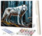 Malen Nach Zahlen Erwachsene Anfänger Waldweißer Wolf DIY Handgemalt Ölgemälde Kits auf Leinwand mit Pinseln Acrylpigment Deko Painting by Numbers 40 * 50