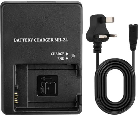MH-24 Battery Charger for Nikon EN-EL14 & EN-EL14A UK Plug Fast Charging Overheat Protection for Nikon D3100 D3200 D3300 D3400 D3500 D5100 D5200 D5300 D5500 D5600 P7000 P7100 P7700 P7800 SLR Cameras