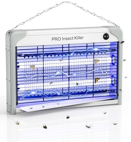 PAL&SAM 6020 UV Insektenvernichter Elektrisch Innen, 2400V Wirksam Insekten UV Licht Lampe, 20W Leistungsstark Hängende Fliegenfalle Fliegenfänger