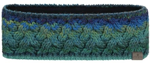LIERYS Farelle Stirnband Damen - Ohrenschützer mit Wolle - Made in Germany - Headband mit Futter - Ohrenschutz mit Futter - Ohrenwärmer grün-blau One Size