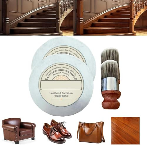 Lux-grove Ledersalbe, Leder- und Möbelreparatursalbe, Applikatorbürste für Möbel, Holz, 2 Stück