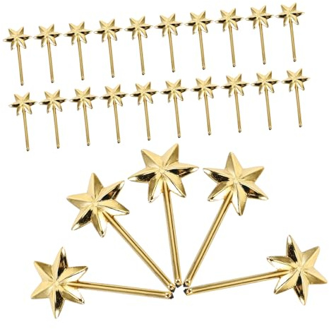 Milisten Mini Hexagramm Zauberstäbe 50 Stück Goldene Stäbchen Zum Basteln Für Kinder DIY Basteldekorationen Geburtstagsfeier Geschenke Kreatives Hexagramm Design