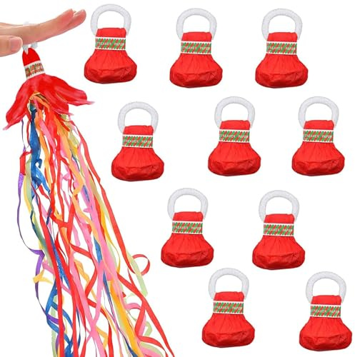 10 Stück Party Wurf Luftschlangen, Konfetti Luftschlangen Bomben, Luftschlangen zum Werfen, Hand Werfen Konfetti für Geburtstag, Hochzeit, Party, Romantische Party Dekoration (Farbe)