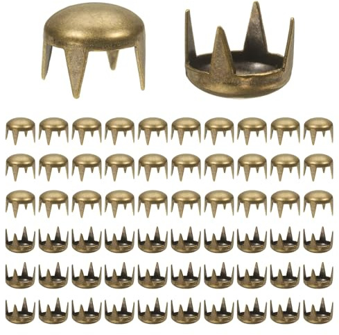 TIXIPEM Rivetti a Cupola Rotonda 100pz - 7mm Borchie Cupola Tondi Artiglio Metallico Testa Chiodo Borchie Spillo per Pelliccia Cappello Abbigliamento Cintura Accessori Bracciale Marrone