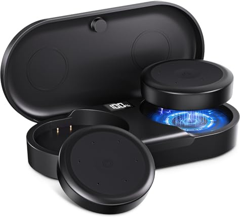 Doohoeek Helmkopfhörer, True-Wireless-Ohrhörer für Audio-Ready-Helme, Bluetooth 5,3 Headset mit Ladecase, LED-Display & IPX5 Wasserschutz, handschuhfreundliche Bedienung für Skifahren & Radfahren