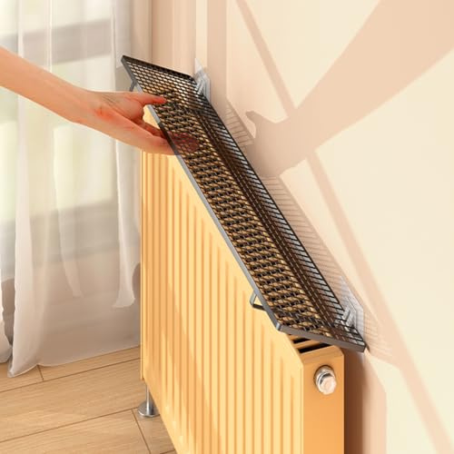 Tablette de Radiateur Sans Perçage, Etendoir Radiateur pour Rangement et Décoration, Compatible avec 99% Des Radiateurs(Black,55x10cm/22x4in)