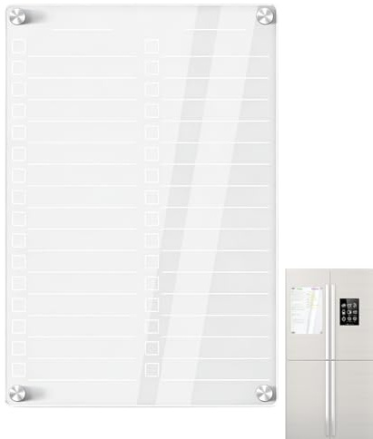 Trockenabwischbares Whiteboard für Kühlschrank - Wiederbeschreibbare Planungstafel mit 3 abwischbaren Markern - Magnetische Trockenlöschtafel Für Den Gefrierschrank,Für Planung Und Notizen An Wand Sch