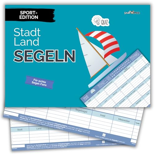 Stadt Land Segeln by snaPmee - Segelboot Geschenk für Skipper, Segelschüler & Bootsführer - Segler Quiz Spiel - 50 Blatt Din-A4
