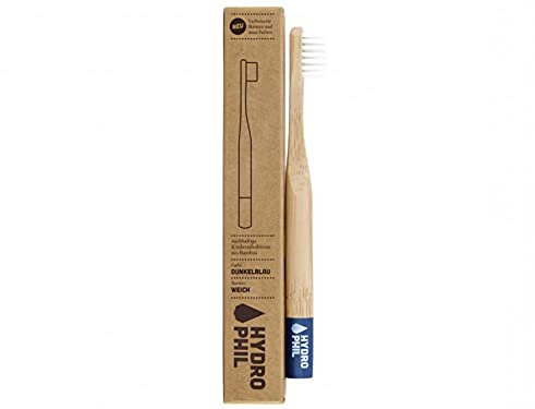 HYDROPHIL Kinder-Zahnbürste blau (4er-Pack) aus Bambus + BPA-freiem Nylon nachhaltig vegan