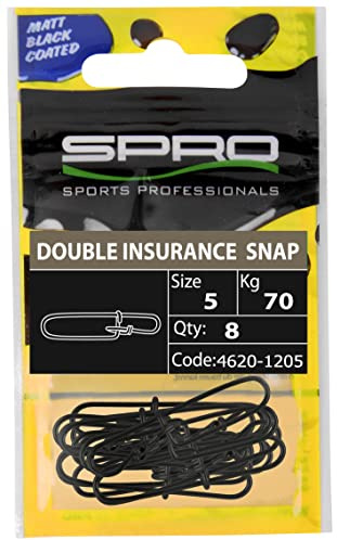 Spro Matt Black Double Insurance Lock Snap - Sicherheits Einhänger