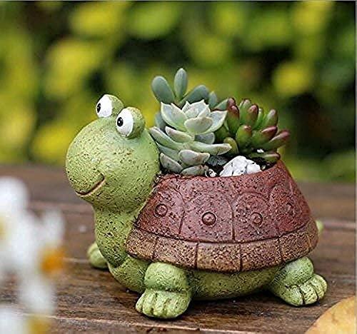 Binoster Vasi per Piante, Carino a Forma di Fumetto per Fiori succulente, Contenitore, Decorazione Domestica, scrivania Mini Ornamento (Tartaruga)