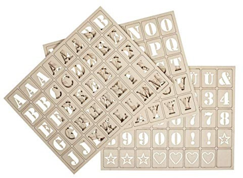 Rayher Holz Ersatz-Buchstaben für Letterboard, natur, 3x2,4cm, 120 Stück, Großbuchstaben, Deko Buchstaben aus Holz, FSC 100%, 62860505